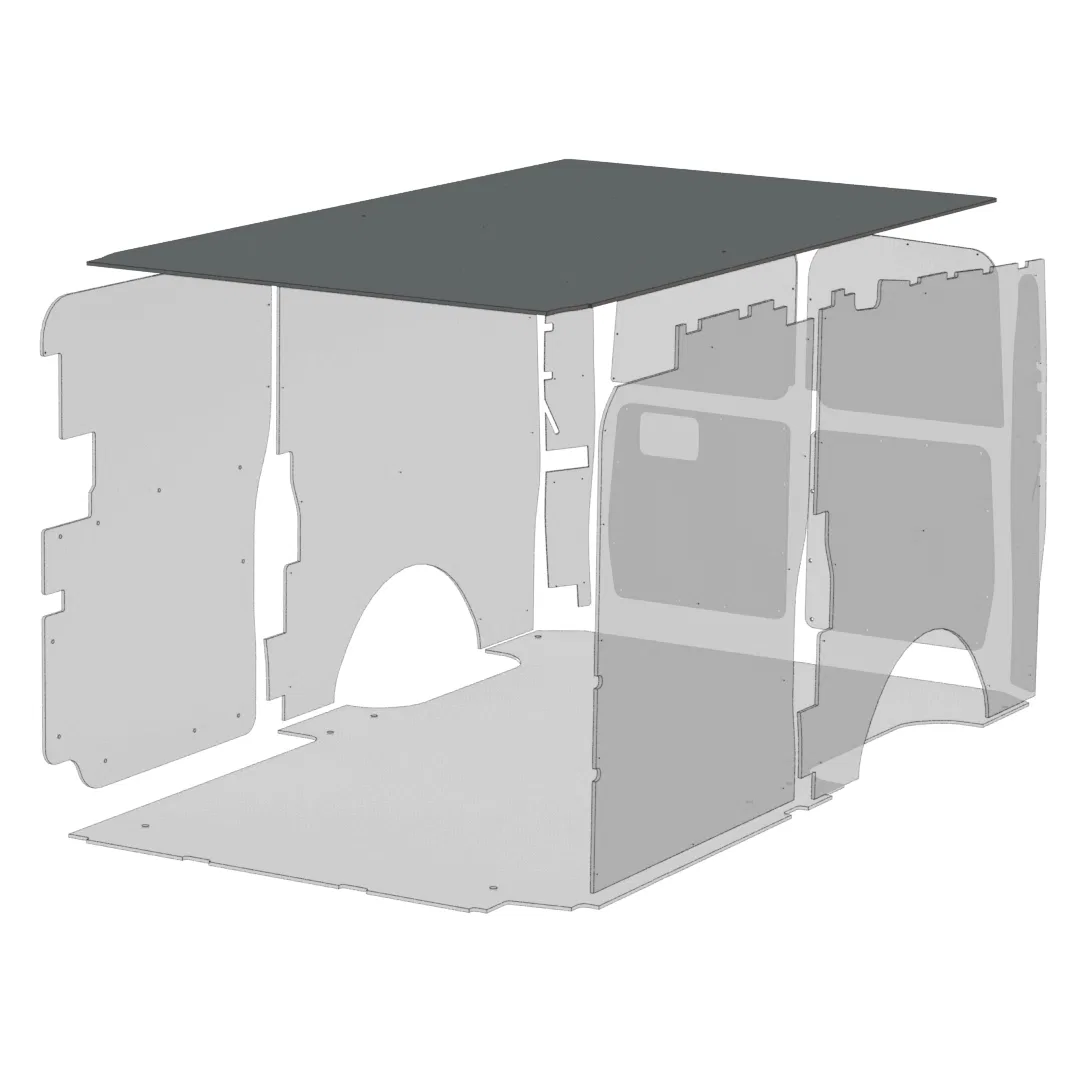 215-114-2613X – LEGEND FLEET Van Ceiling Liner, Textured Grey Polypropylene Outer Layer With A Plastic Core Backed Wi...